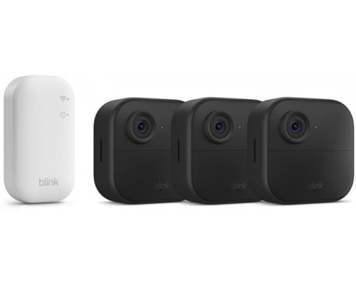 D-Link Blink Outdoor 4 - Kamera do monitoringu sieciowego - Na zewnątrz, wewnątrz - odporny na warunki atmosferyczne - Kolor (Dzień i noc) - 1080p - Audio - bezprzewodowy - Wi-Fi - mit Sync Module Core (Packung mit 3)