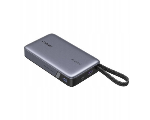 20000mAh Ugreen PB550, 67W, USB + USB-C, wbudowany cable (gray)