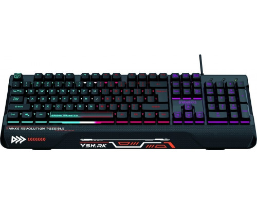 Rebeltec Pełnowymiarowa RGB dla graczy SHARK wbudowana podkładka pod nadgarstki, wodoodporna konstrukcja (RBLKLA00044)
