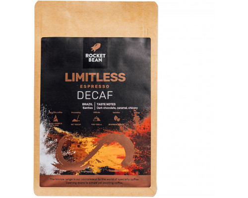 Rocket Bean - kawa ziarnista bezkofeinowa Brazylia Limitless Decaf Espresso 200 g