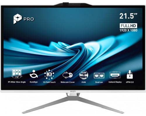 MSI MSI PC AIO PRO AP222T 14M-623EU, Pentium G7400, 21.5" FHD Touch,8GB,128 GB SSD,Intel UHD,W11Pro,White