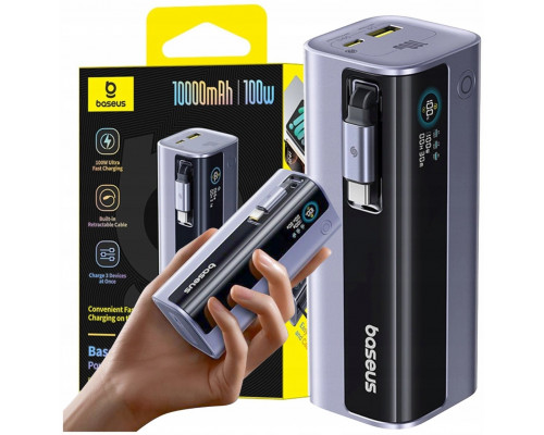 Baseus LiPo PowerBank 10000mAh 100W USB-A USB-C do kabla USB-C cable EnerGeek GR11 peleks BASEUS E0027A01 (6932172691752)