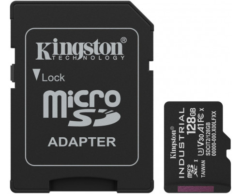 SD  Kingston Kingston Industrial microSDHC 128GB Class 10 A1 pSLC + SD Adapter