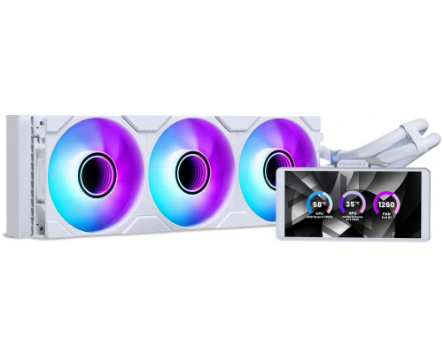 Phanteks Glacier One 360M25 LCD chłodzenie wodne AiO, 6-calowy wyświetlacz - 360mm, biały