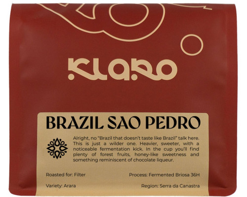 Klaro - kawa ziarnista Brazylia Święty Piotr Fermented Briosa 36H Filter 250 g