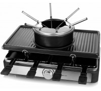 Emerio RG-124930 grill raclette 8 os. 1400 W Black, Stal nierdzewna