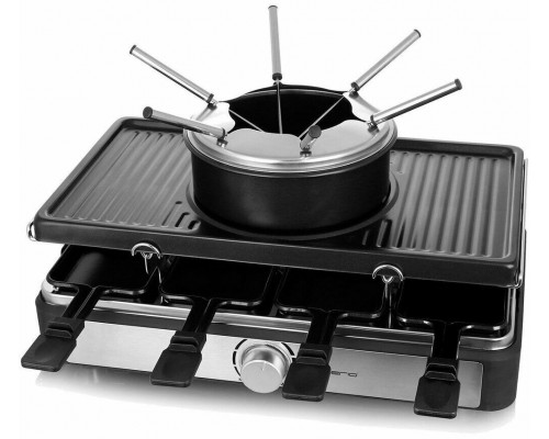 Emerio RG-124930 grill raclette 8 os. 1400 W Black, Stal nierdzewna