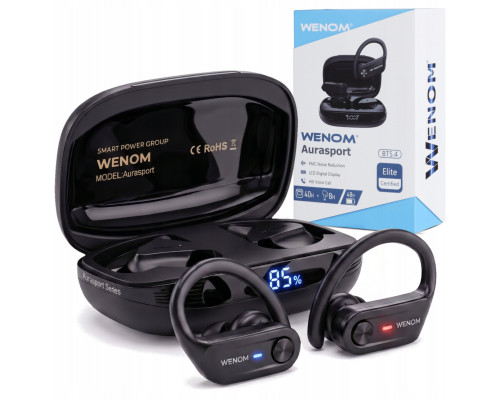 Wenom  BEZPRZEWODOWE BLUETOOTH 5.4 PRO SPORTOWE DNR WENOM AURASPORT ANC