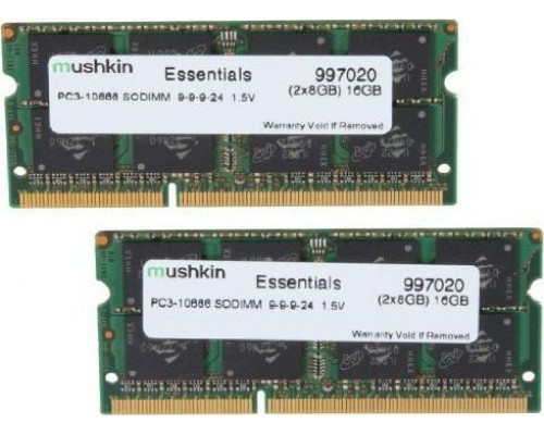 Mushkin Essentials, SODIMM, DDR3, 16 GB, 1333 MHz, CL9 (997020)