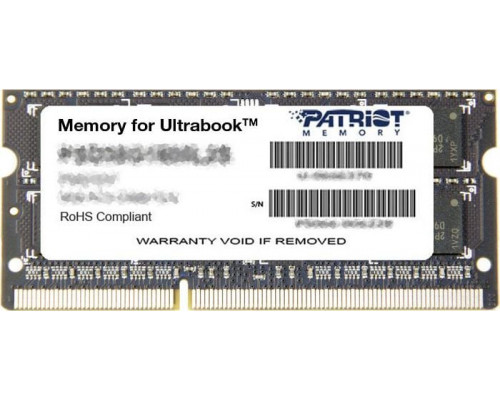 Patriot Signature, SODIMM, DDR3L, 8 GB, 1600 MHz, CL11 (PSD38G1600L2S)