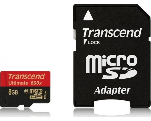 SD  Transcend Ultimate 600x MicroSDHC 8 GB Class 10  (TS8GUSDHC10U1)