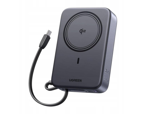 Ugreen magnetyczny 20000mAh PB567, USB + USB-C, Qi2 15W (Gray)