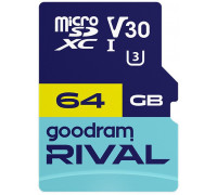 SD  GoodRam Rival MicroSDXC 64 GB Class 10 UHS-I/U3 V30 (GGSM3AA-0640R12)