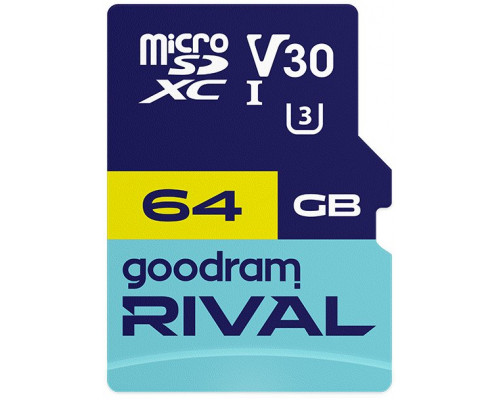 SD  GoodRam Rival MicroSDXC 64 GB Class 10 UHS-I/U3 V30 (GGSM3AA-0640R12)