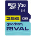SD  GoodRam Rival MicroSDXC 256 GB Class 10 UHS-I/U3 V30 (GGSM3AA-2560R12)
