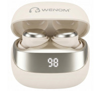 Wenom  bluetooth 5.4 PRO  dwa mikrofony Beige ( Spe 15 Pro BT 5,4)
