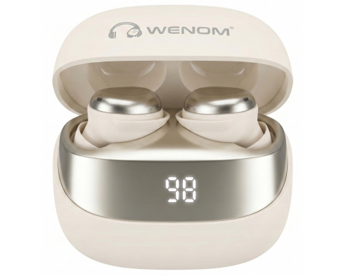 Wenom  bluetooth 5.4 PRO  dwa mikrofony Beige ( Spe 15 Pro BT 5,4)