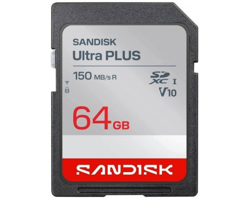 SD  PNY Sandisk Ultra PLUS SDXC karta 64GB UHS-I, V10, U1, C10, (150MB/s) (SDSDUBC-064G-GN6IN)