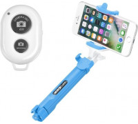 Selfie nūjiņa Blun Pašportreta komplekts Blun pults Bluetooth tripods blue/blue