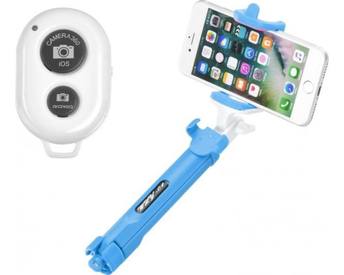 Selfie nūjiņa Blun Pašportreta komplekts Blun pults Bluetooth tripods blue/blue