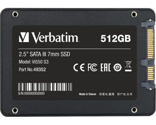 SSD Verbatim Vi550 512GB 2.5" SATA III (49352)