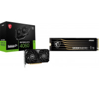 *RTX4060 MSI GeForce RTX 4060 VENTUS 2X BLACK 8G OC + Spatium M480 Pro 1TB M.2 2280 PCI-E x4 Gen4 NVMe