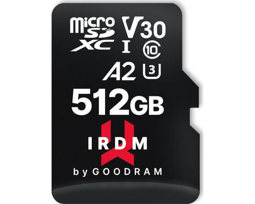 SD  GoodRam IRDM M2AA MicroSDXC 512 GB Class 10 UHS-I/U3 A2 V30 (IR-M2AA-5120R12)