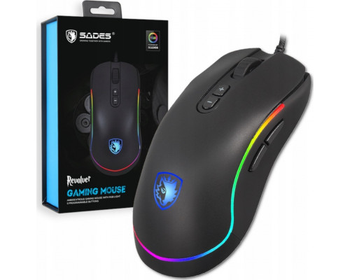 Sades gamingowa Sades Revolver RGB (black/blue)