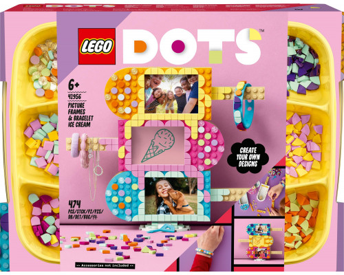LEGO Dots Ramki na zdjęcia w kształcie lodów i bransoletka (41956)