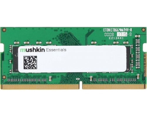 Mushkin Essentials, SODIMM, DDR4, 16 GB, 3200 MHz, CL22 (MES4S320NF16G)