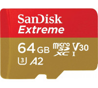 SD  SanDisk Extreme MicroSDXC 64 GB Class 10 UHS-I/U3 A2 V30 (SDSQXAH-064G-GN6MA)