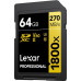 SD  Lexar Professional 1800x SDXC 64 GB Class 10 UHS-II/U3 V60 (LSD1800064G-BNNNG)