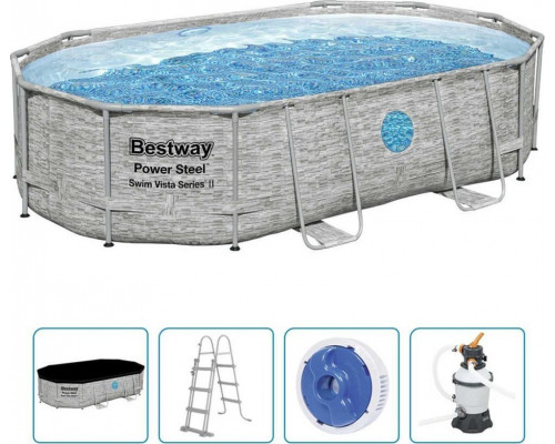 Bestway Lumarko Swimming pool Power Steel with accessories, 488 x 305 x 107 cm!