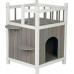 Trixie Nature house with a balcony cat, 45 × 65 × 45 cm, white/gray