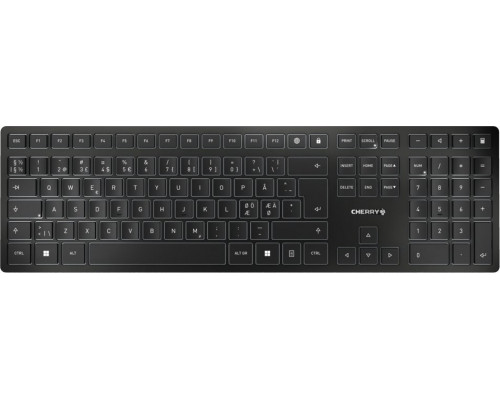 Cherry CHERRY KW 9100 SLIM klawiatura RF Wireless + Bluetooth QWERTY Skandynawia Czarny