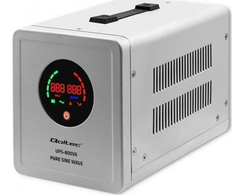 UPS Qoltec charger emergency Pure Sine Wave UPS | 800VA | 560W | Szary