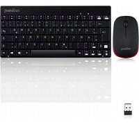 Perixx Perixx PERIDUO-712 DE B, Mini Keyboard and Mouse Set, Cordless, Black