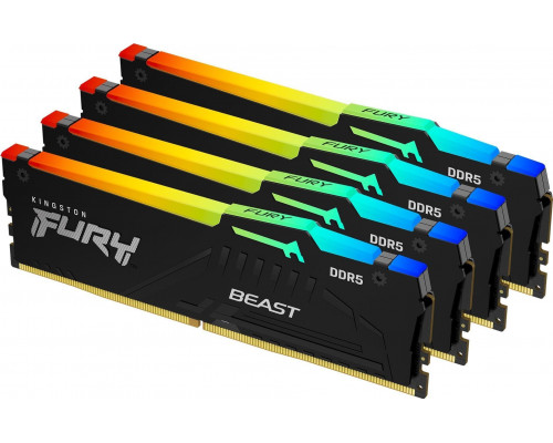 Kingston Fury Beast RGB, DDR5, 128 GB, 5200MHz, CL40 (KF552C40BBAK4-128)