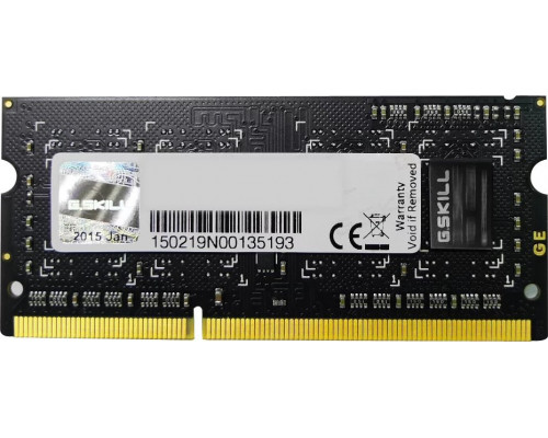 G.Skill SODIMM, DDR3, 4 GB, 1600 MHz, CL9 (F3-12800CL9S-4GBSQ)