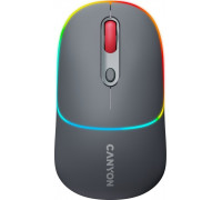 Canyon CANYON MW-22, 2 in 1 Wireless optical mouse with 4 buttons,Silent switch for right/left keys,DPI 800/1200/1600, 2 mode(BT/ 2.4GHz), 650mAh Li-poly battery,RGB backlight,Dark grey, cable length 0.8m, 110*62*34.2mm, 0.085kg