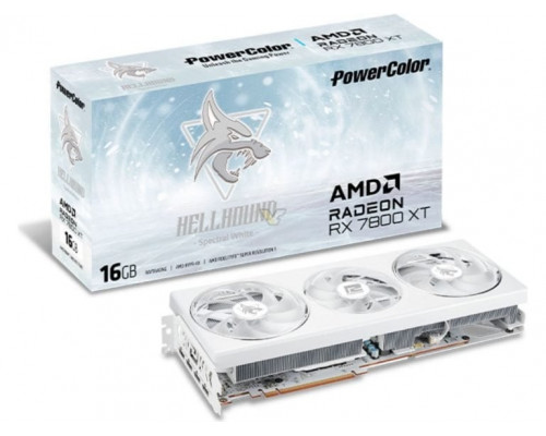 *RX7800XT Power Color Hellhound Spectral White Radeon RX 7800 XT 16GB GDDR6 (RX 7800 XT 16G-L/OC/WHITE)