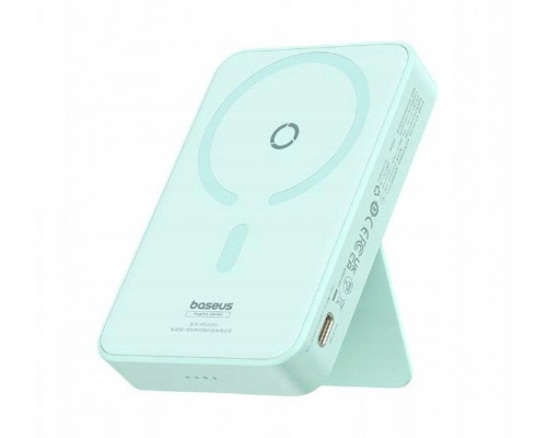 Baseus OS-Baseus MagPro Magnetic Bracket Wireless Fast-Charging Power Bank 5000mAh 20W Peppermint Blue (with Simply Series Charging Cable Type-C to Type-C (20V/3A) 30cm White)