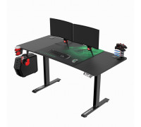 Gaming galds Ultradesk Level V2 Green Black 140 cmx68 cm Zielona podkładka