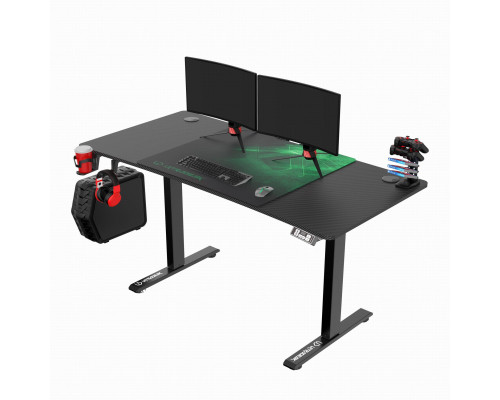 Gaming galds Ultradesk Level V2 Green Black 140 cmx68 cm Zielona podkładka