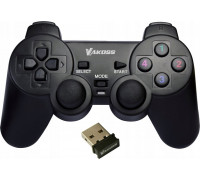 Pad Vakoss VAKOSS GAMEPAD BEZPRZEWODOWY USB Z FUNKCJĄ DUAL SHOCK PC/PS3 TRYB CYFROWY I ANALOGOWY GP-4705BK CZARNY