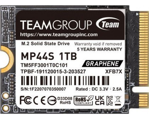 SSD 1TB SSD TeamGroup MP44S 1TB M.2 2230 PCI-E x4 Gen4 NVMe (TM5FF3001T0C101)