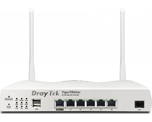 DrayTek Draytek Vigor 2866Vac router bezprzewodowy Gigabit Ethernet Dual-band (2.4 GHz/5 GHz) Biały