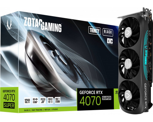 *RTX4070Super Zotac Gaming GeForce RTX 4070 SUPER Trinity OC Black 12GB GDDR6X (ZT-D40720J-10P)