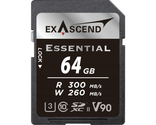 SD  ExAscend Essential SDXC 64 GB Class 10 UHS-II/U3 V90 (EX64GSDU2-S)