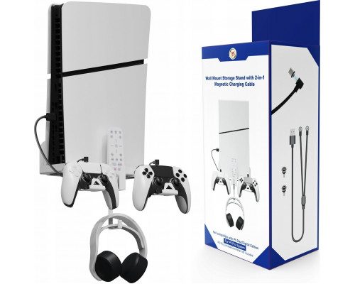 JYS Handles Ścienny Na Ścianę Wieswith ak + Kabel 2w1 For Sony Playstation 5 Ps5 Slim / Jys-p5177